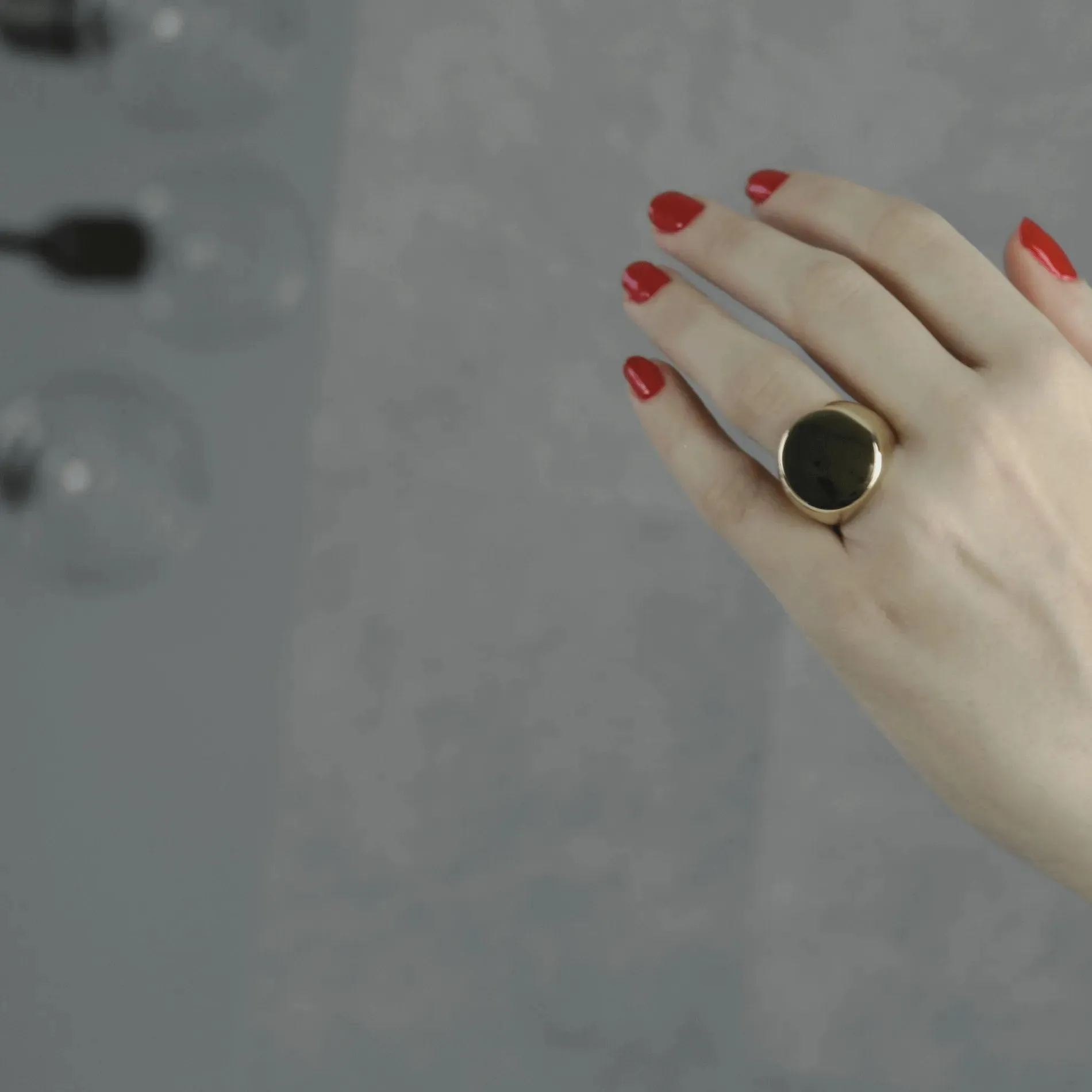 Courage Waterproof Chunky Signet Statement Ring 18K Gold Plating