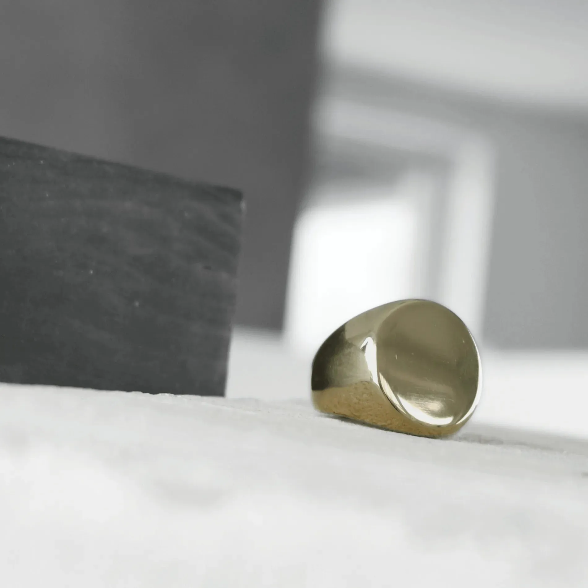 Courage Waterproof Chunky Signet Statement Ring 18K Gold Plating