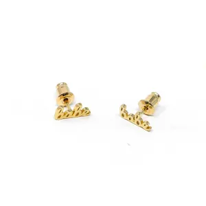 Dainty Script Mantra Earrings