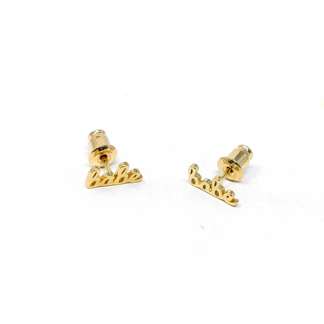 Dainty Script Mantra Earrings