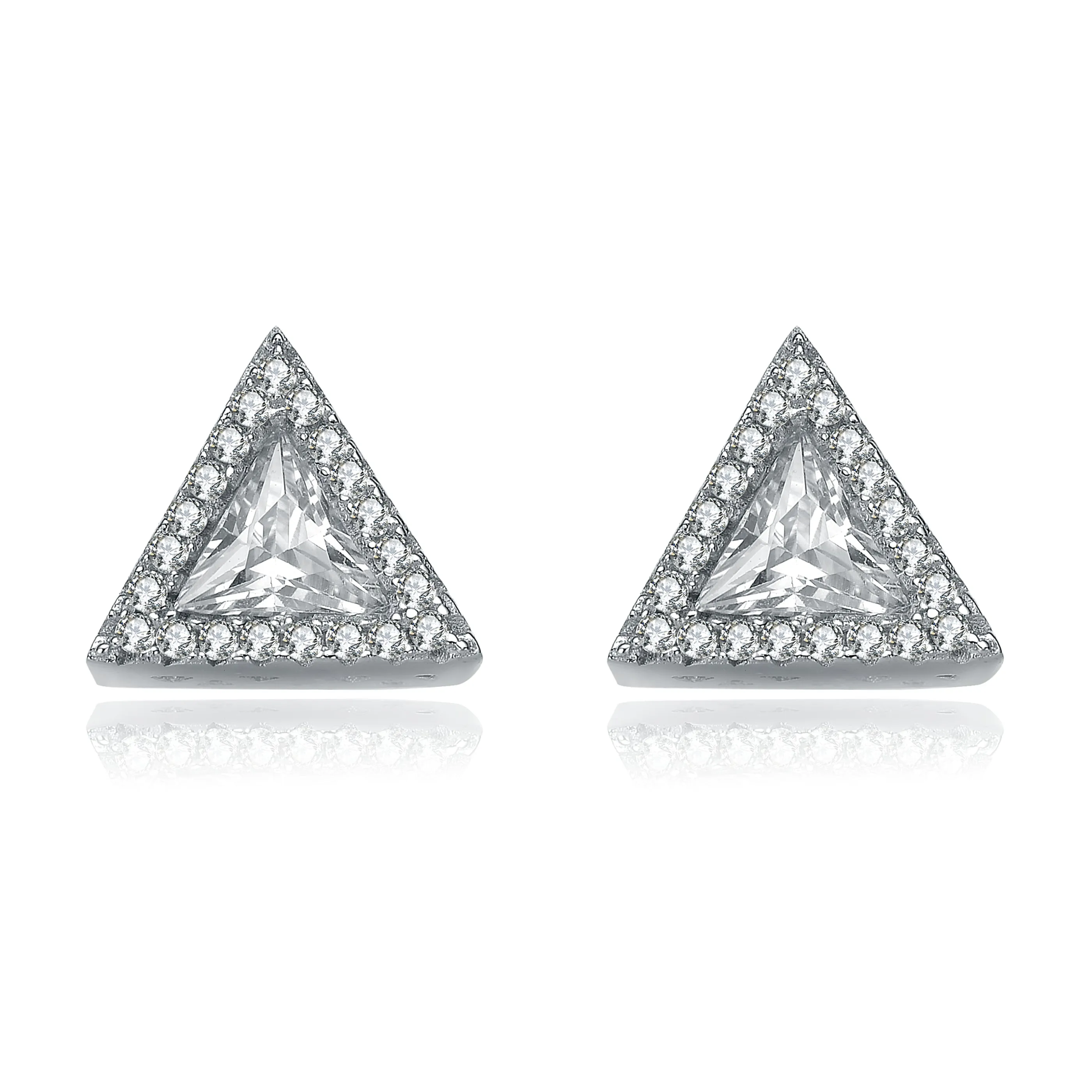 Déco Triangle Frame Stud Earrings