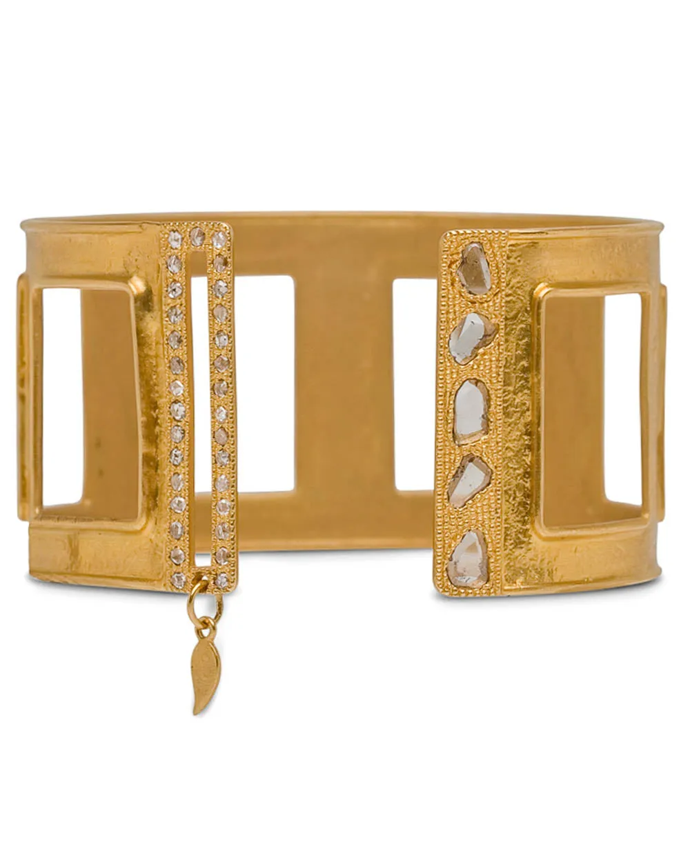 Diamond Serenity Texture Eternity Cuff Bracelet