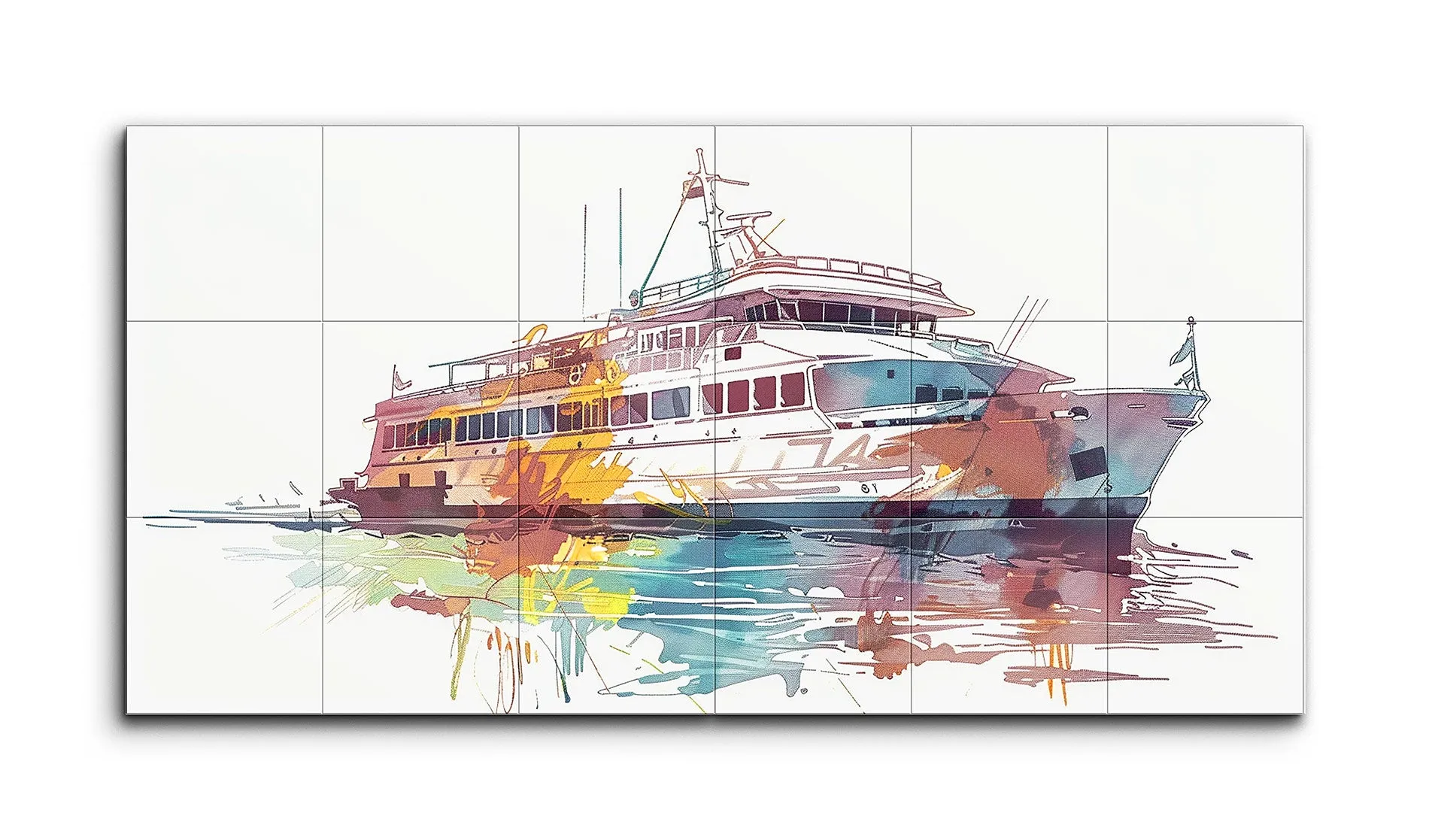 Dynamic Voyage: Modern Semi-Abstract Boat Art