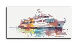 Dynamic Voyage: Modern Semi-Abstract Boat Art