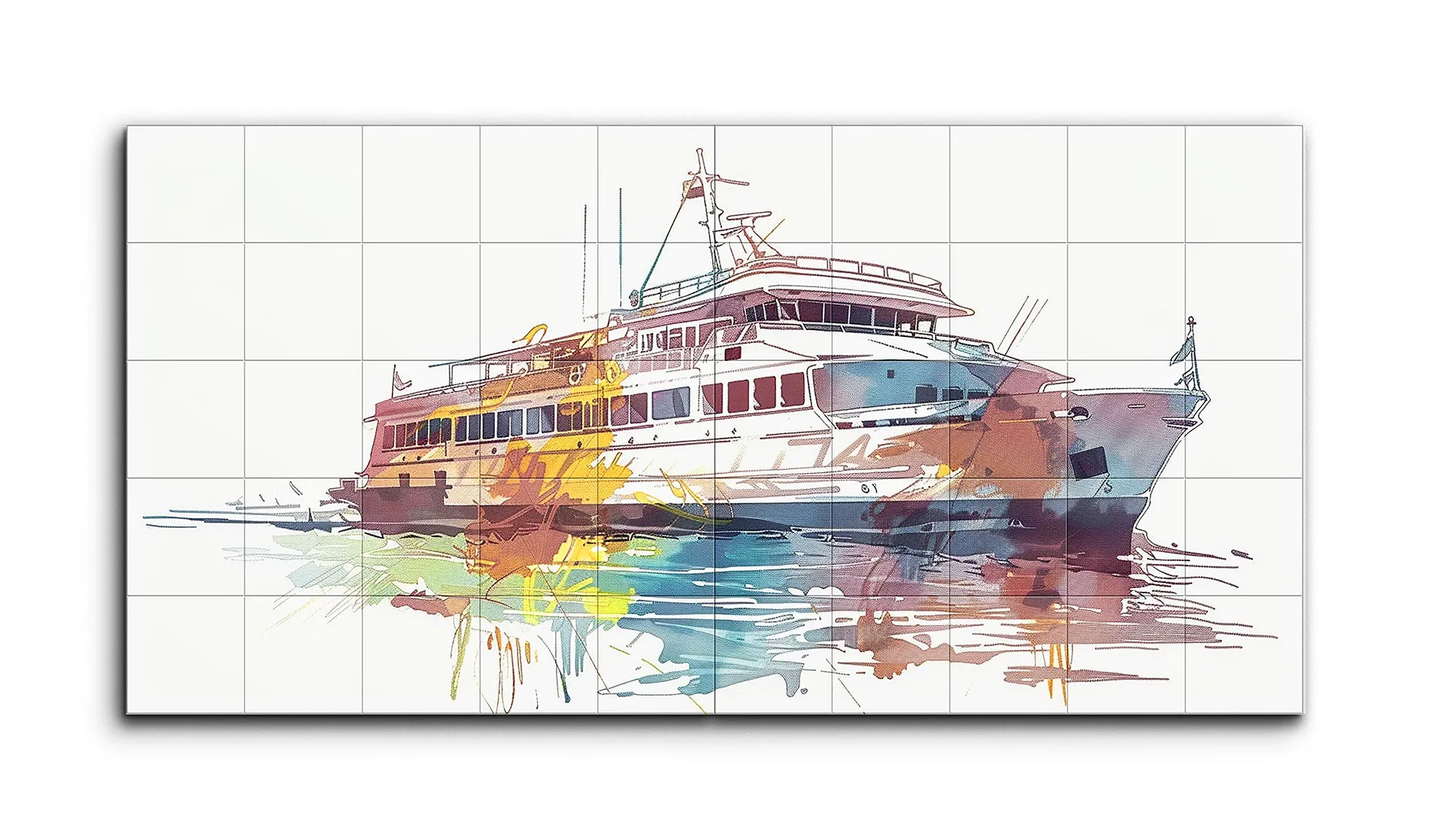 Dynamic Voyage: Modern Semi-Abstract Boat Art