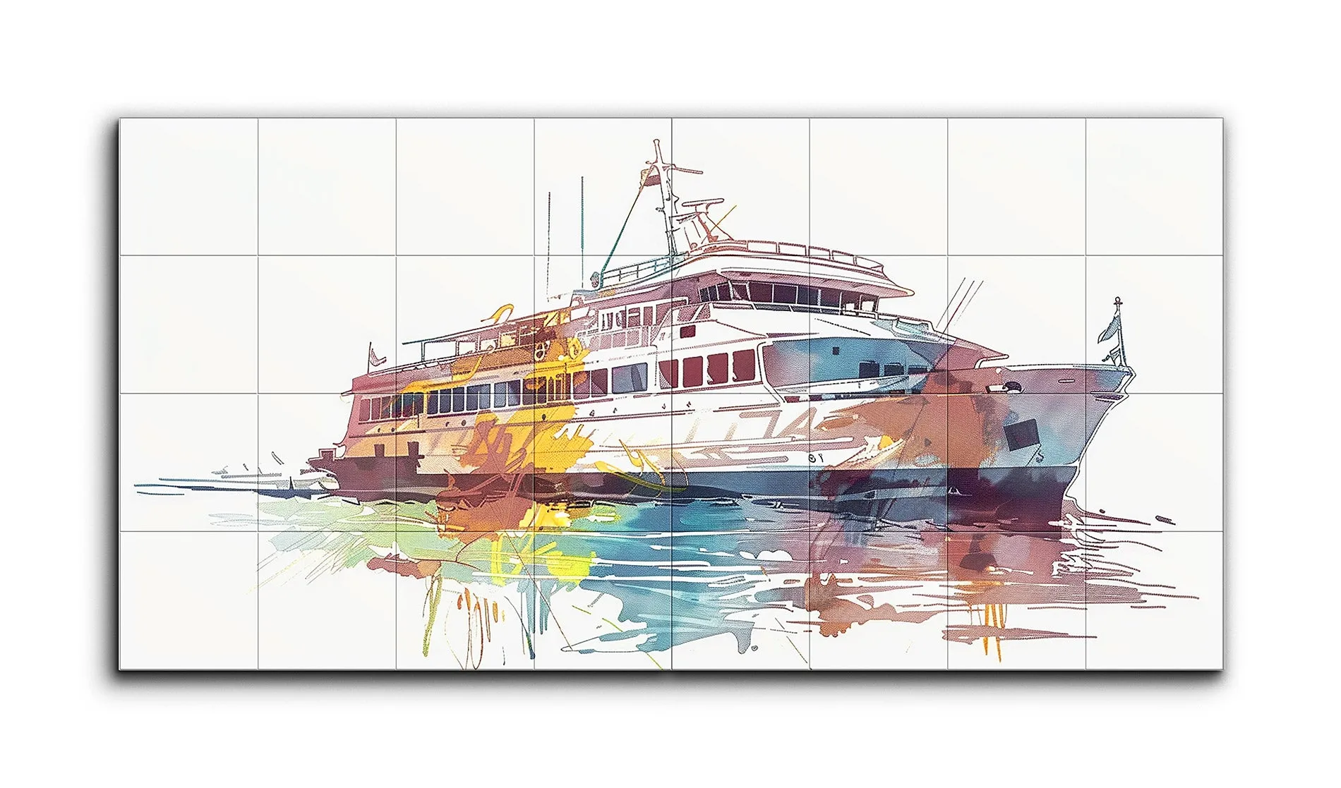 Dynamic Voyage: Modern Semi-Abstract Boat Art