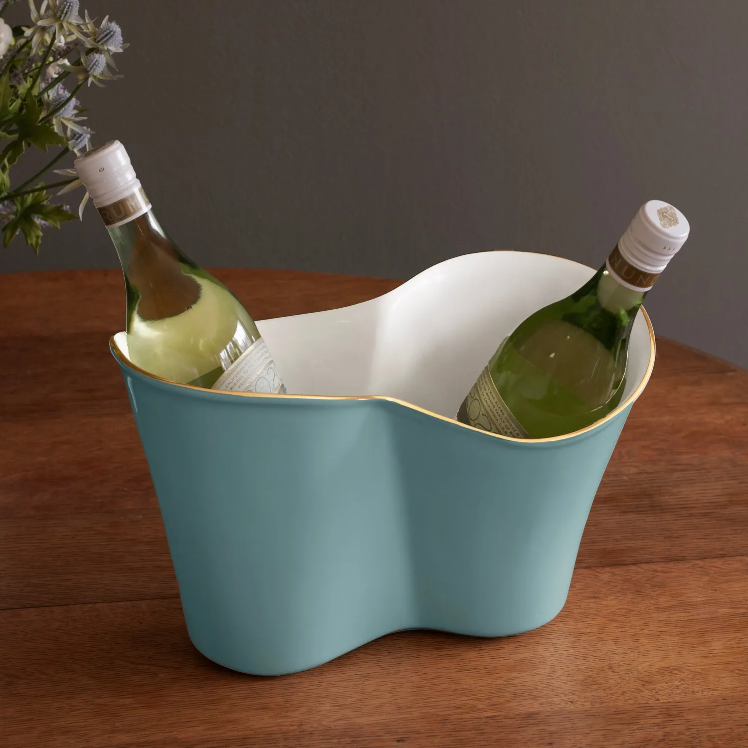ENCANTO Double Ice Bucket (Turquoise and White)