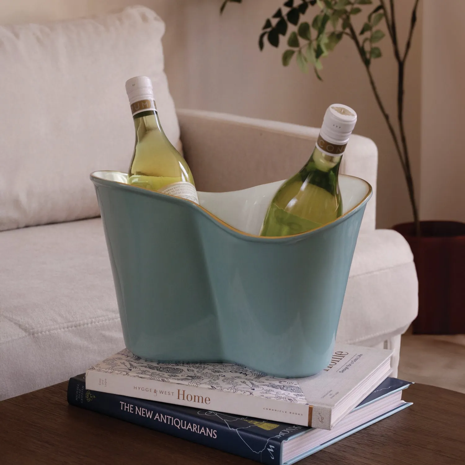 ENCANTO Double Ice Bucket (Turquoise and White)
