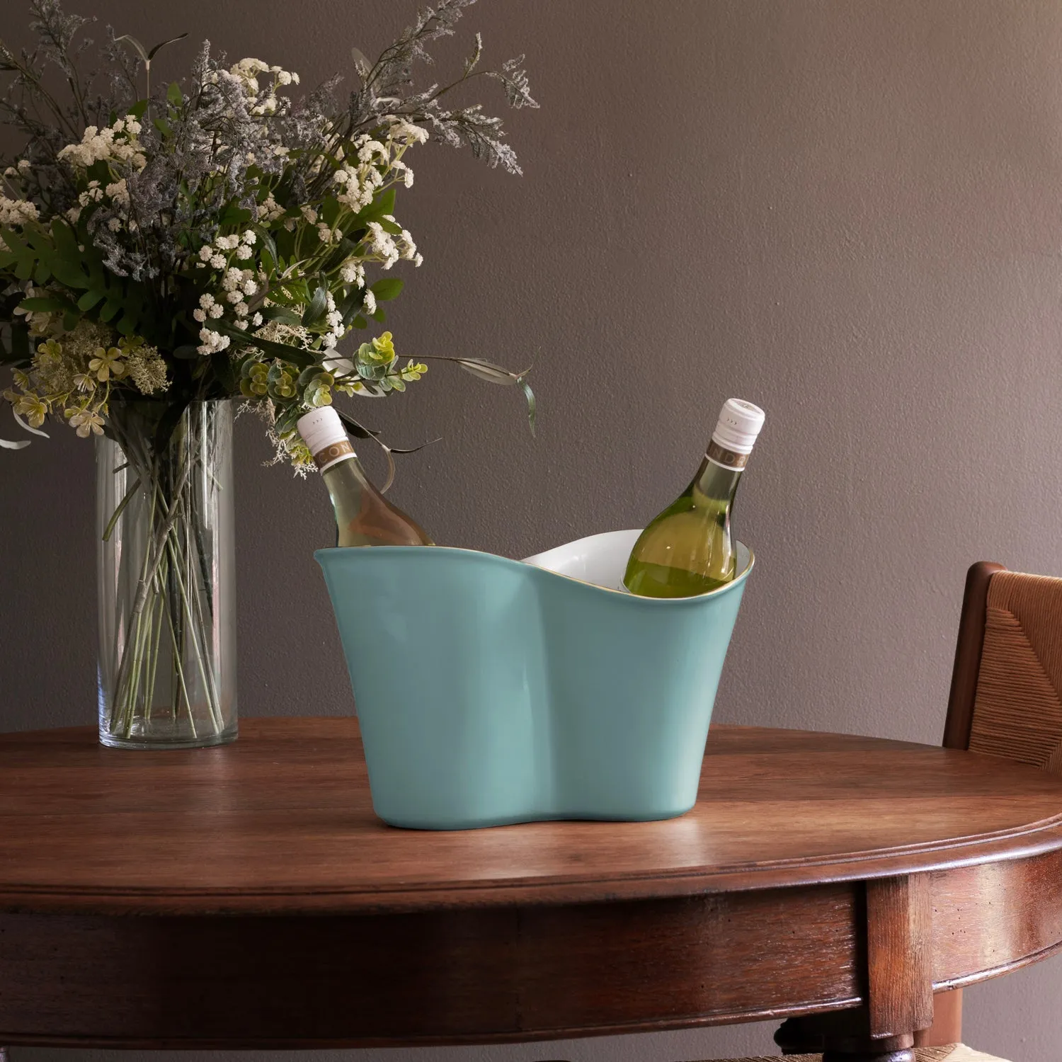 ENCANTO Double Ice Bucket (Turquoise and White)