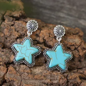 Fashion Pentagram Creative Turquoise Earrings