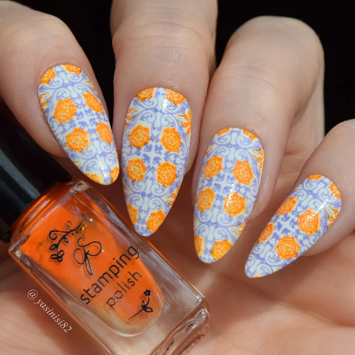 Full Nail Fab - Floral Mosaic (CjS-361) Steel Nail Art Layered Stamping Plate