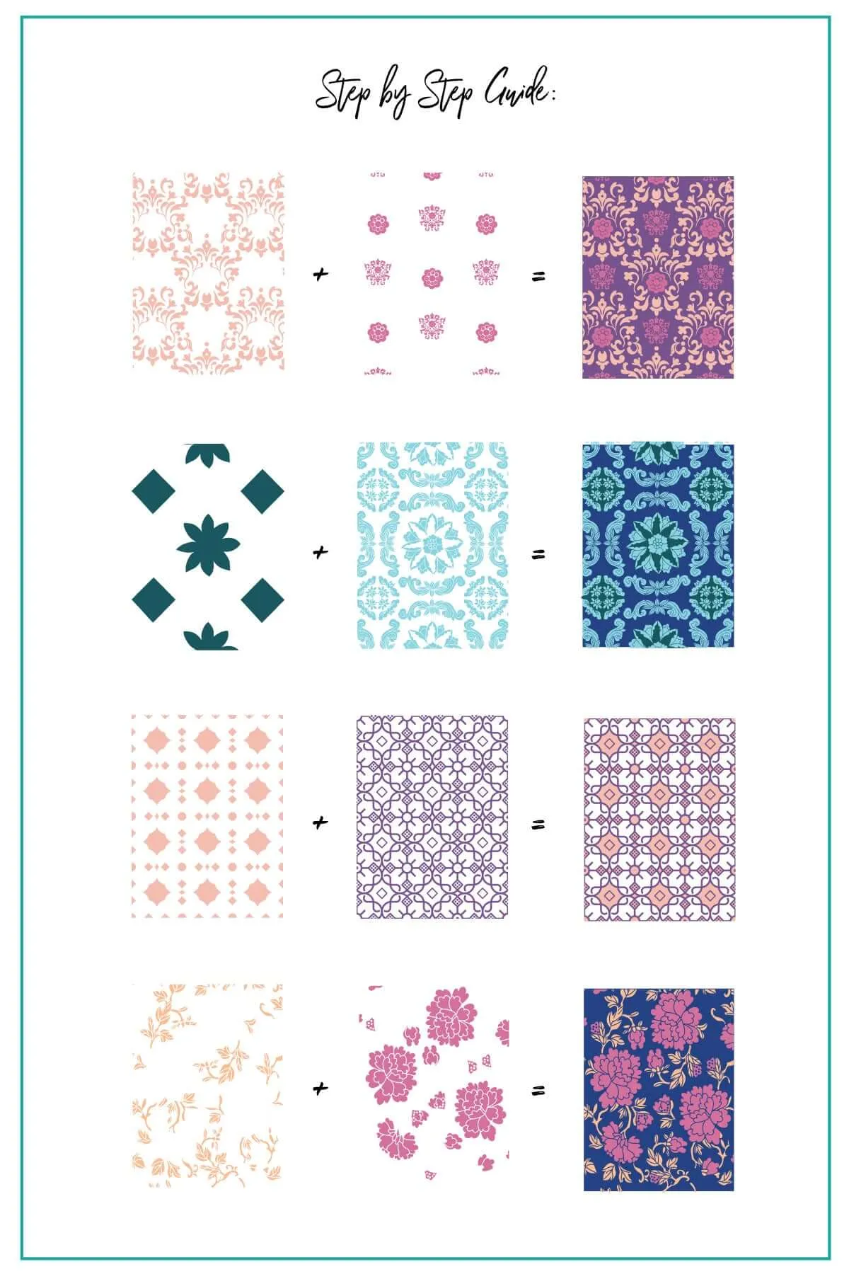 Full Nail Fab - Floral Mosaic (CjS-361) Steel Nail Art Layered Stamping Plate