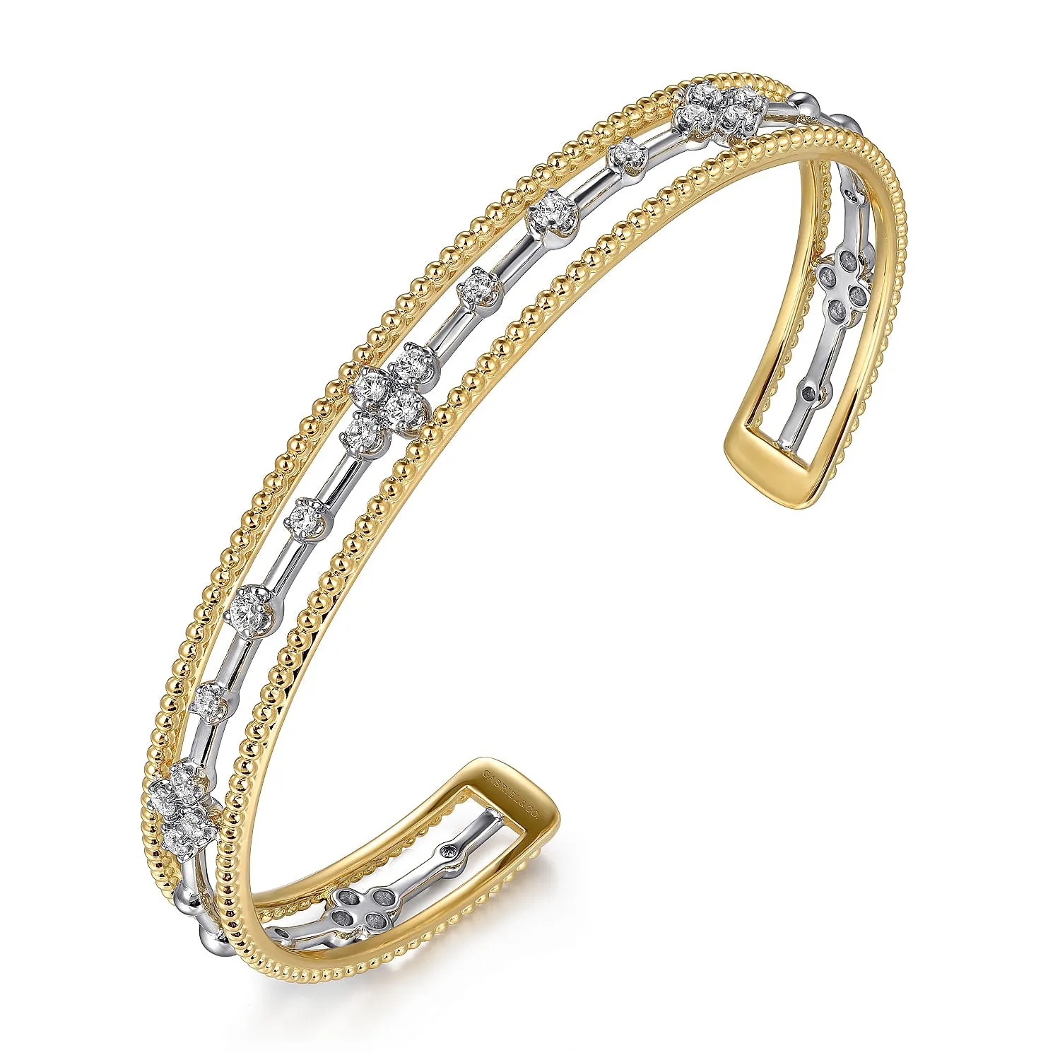 Gabriel & Co Two-Tone Diamond Cuff