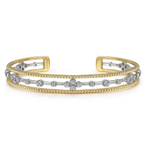 Gabriel & Co Two-Tone Diamond Cuff