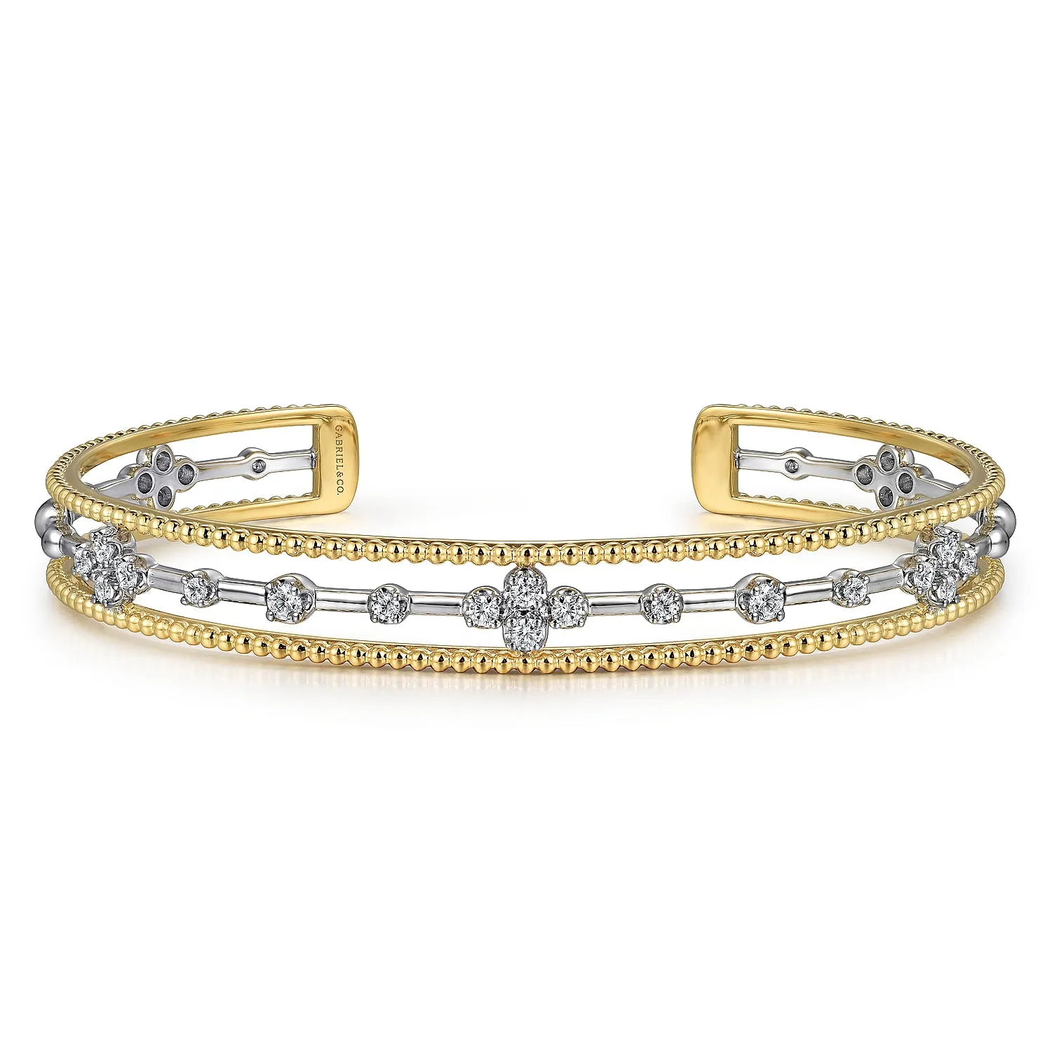 Gabriel & Co Two-Tone Diamond Cuff