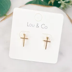 Gold-Dipped Cross Stud