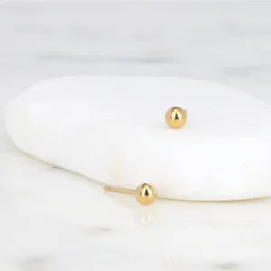Gold Filled Dainty Ball Stud Earrings