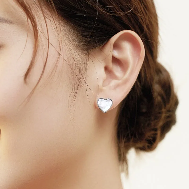 Heart Mother of Pearl Earrings