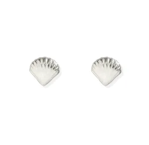 HOLLY DAINTY SILVER SEA SHELL STUD EARRINGS
