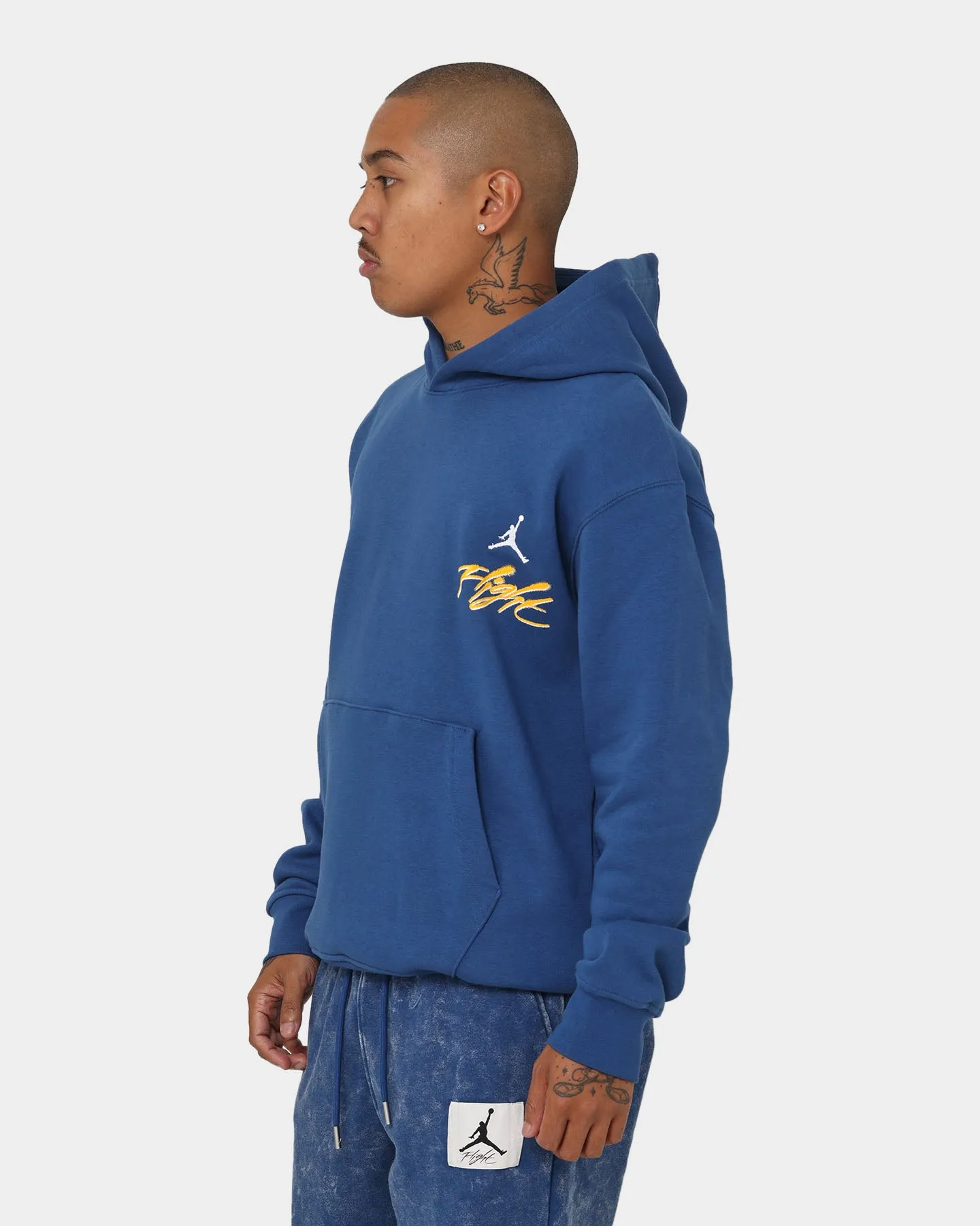 Jordan Essential Flight Graphic Fleece Hoodie French Blue/Taxi Yellow