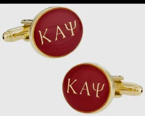 Kappa Alpha Psi Inspired Cuff Links with Gold Trim