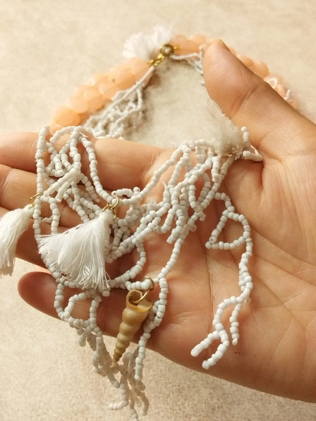 Layered Bohemian Shells and Eclectic Beads Necklace