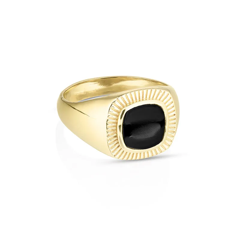 LENNOX BLACK ONYX GOLD RING