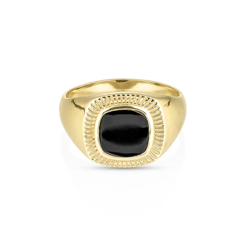 LENNOX BLACK ONYX GOLD RING