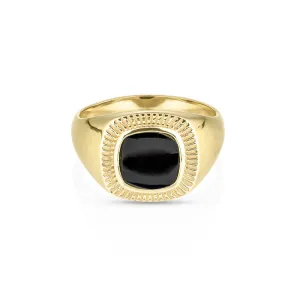 LENNOX BLACK ONYX GOLD RING