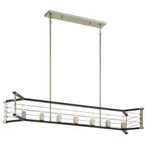 Lente 54 in. 7 Lights Chandelier Oak Finish