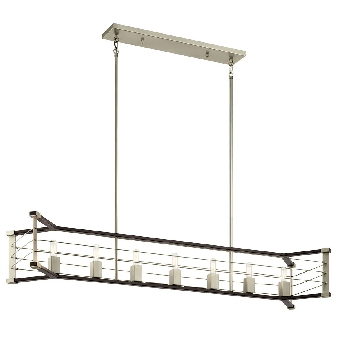 Lente 54 in. 7 Lights Chandelier Oak Finish