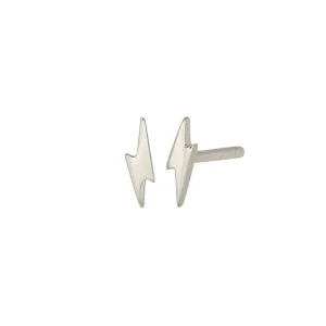 Lightning Stud Earrings in Silver