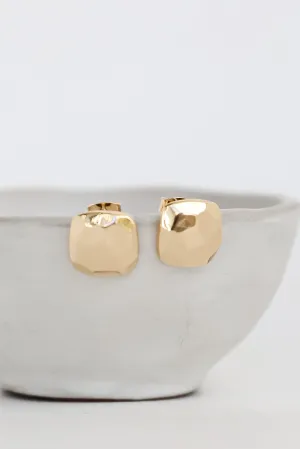 Marley Gold Hammered Stud Earrings