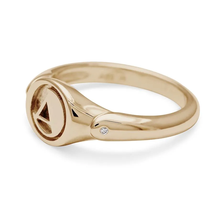 Monogrammed A Signet Ring - 14k Yellow Gold
