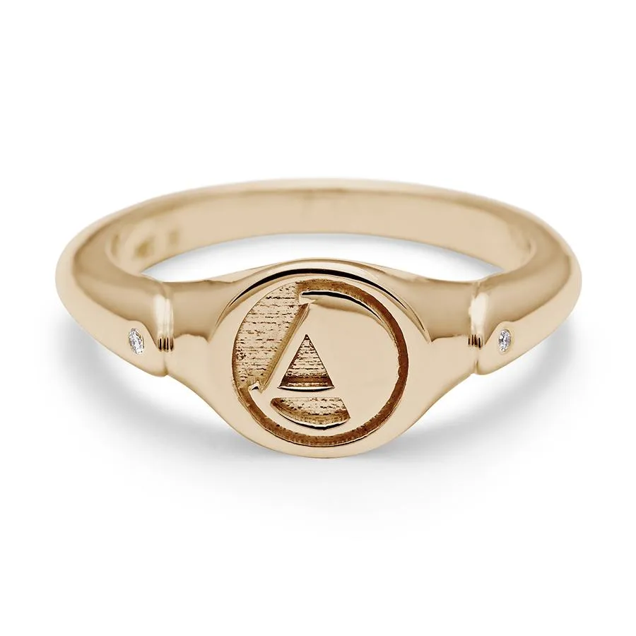 Monogrammed A Signet Ring - 14k Yellow Gold