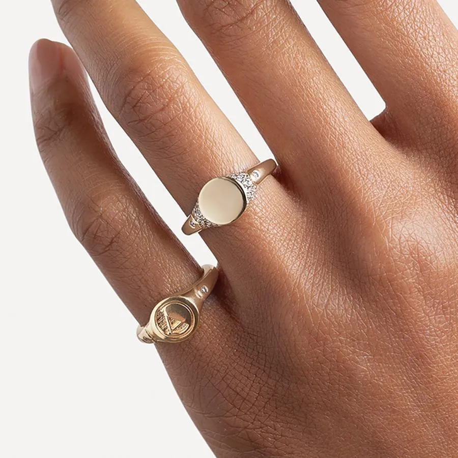 Monogrammed A Signet Ring - 14k Yellow Gold