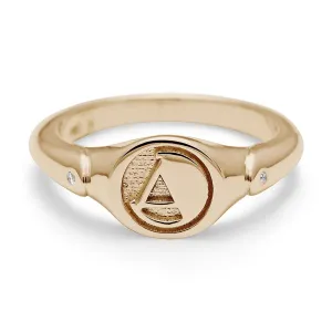 Monogrammed A Signet Ring - 14k Yellow Gold