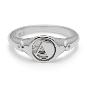Monogrammed A Signet Ring - Sterling Silver