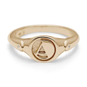 Monogrammed Signet Ring - 14k Yellow Gold