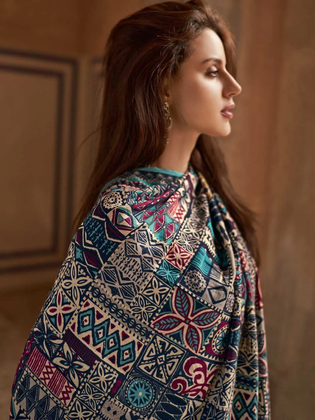 Mumtaz Arts Unstitched Pashmina Winter Suit Dress Material for Ladies