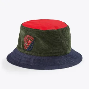 NAUTICA X URBAN NECESSITIES REVERSIBLE BUCKET HAT - GREY-GREEN/NAVY/RED