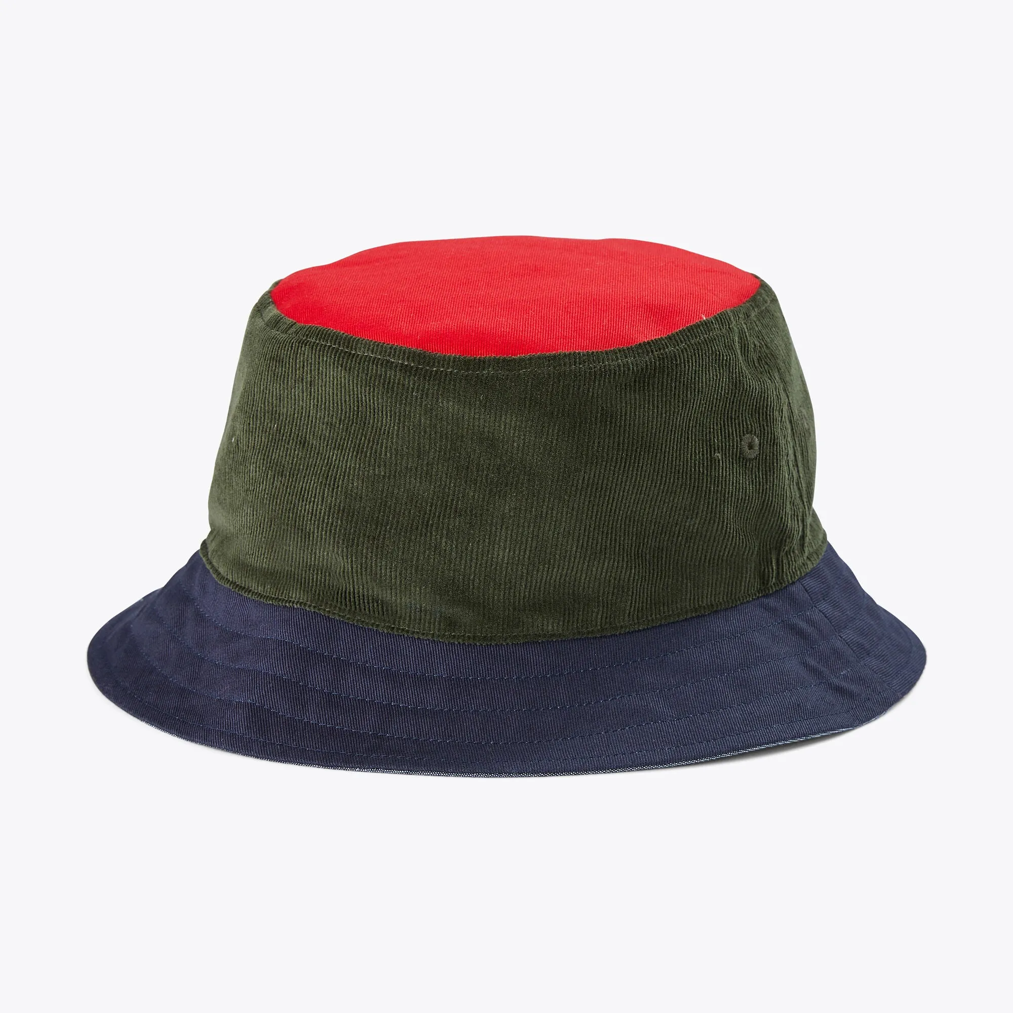 NAUTICA X URBAN NECESSITIES REVERSIBLE BUCKET HAT - GREY-GREEN/NAVY/RED