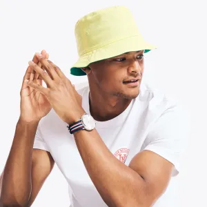 NAUTICA X URBAN NECESSITIES REVERSIBLE BUCKET HAT - YELLOW/GREEN - H03600