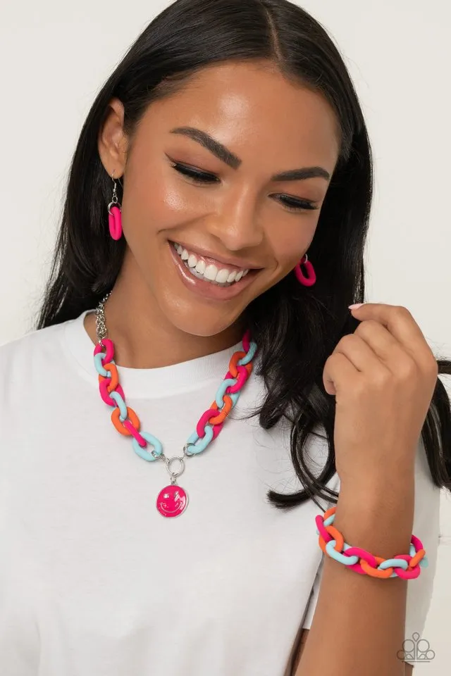 Paparazzi Bracelet ~ Go the Extra SMILE - Pink