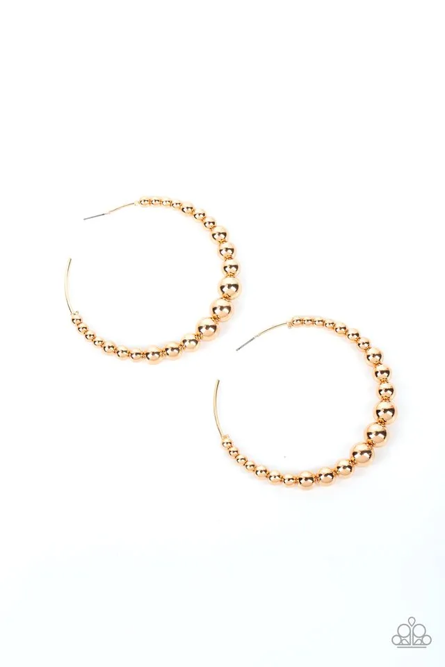 Paparazzi Earring ~ Show Off Your Curves - Gold