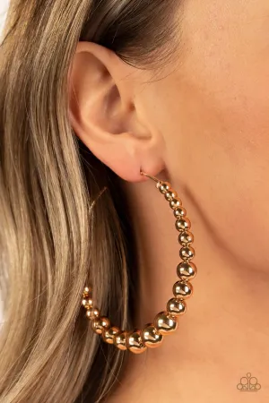 Paparazzi Earring ~ Show Off Your Curves - Gold
