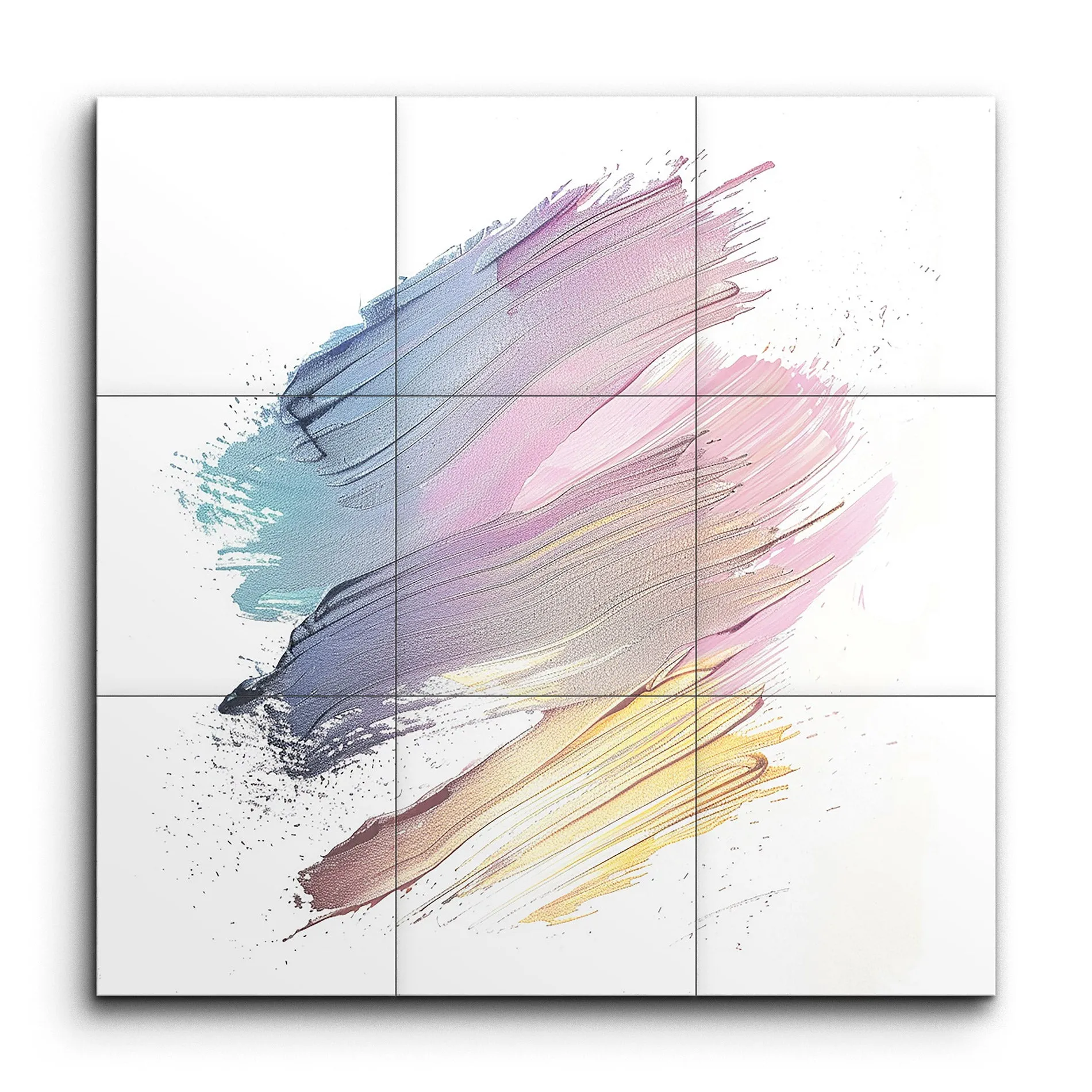 Pastel Symphony: Dynamic Brushstroke Composition