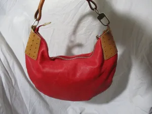 PETER KENT leather hobo bucket bag purse ROSE BROWN Boho
