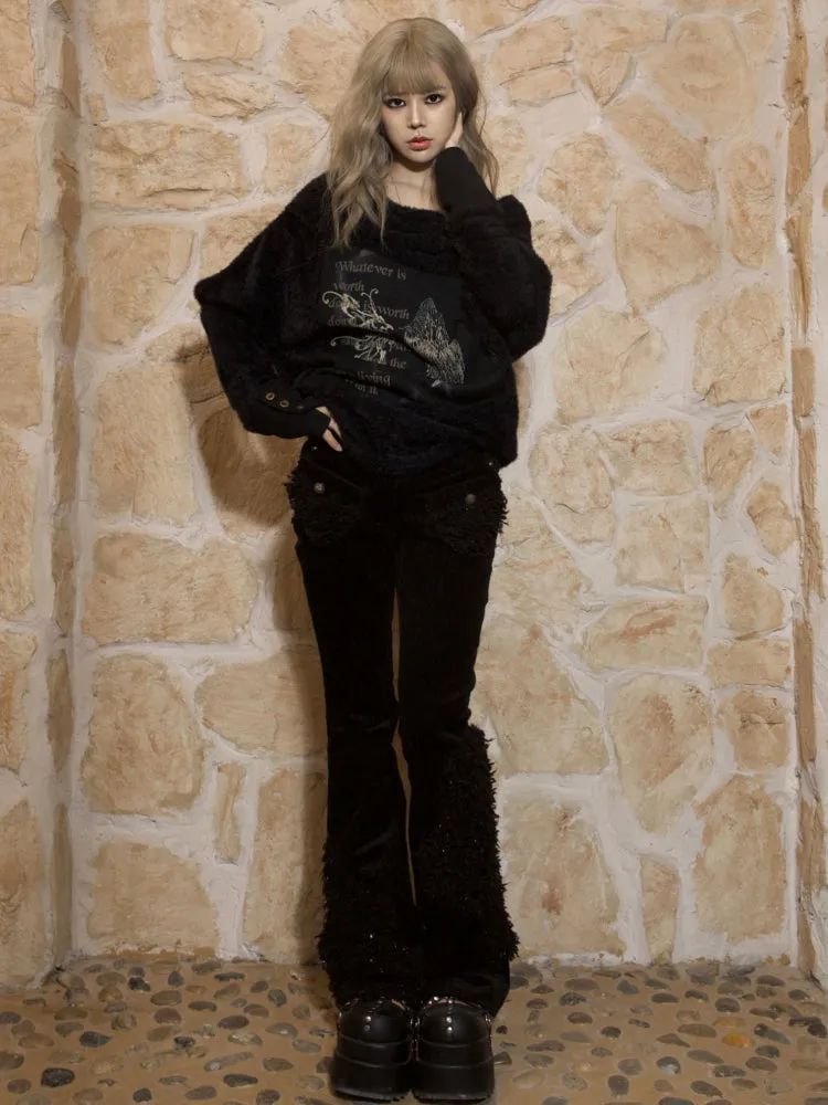 Punk Print Oversized Sweater