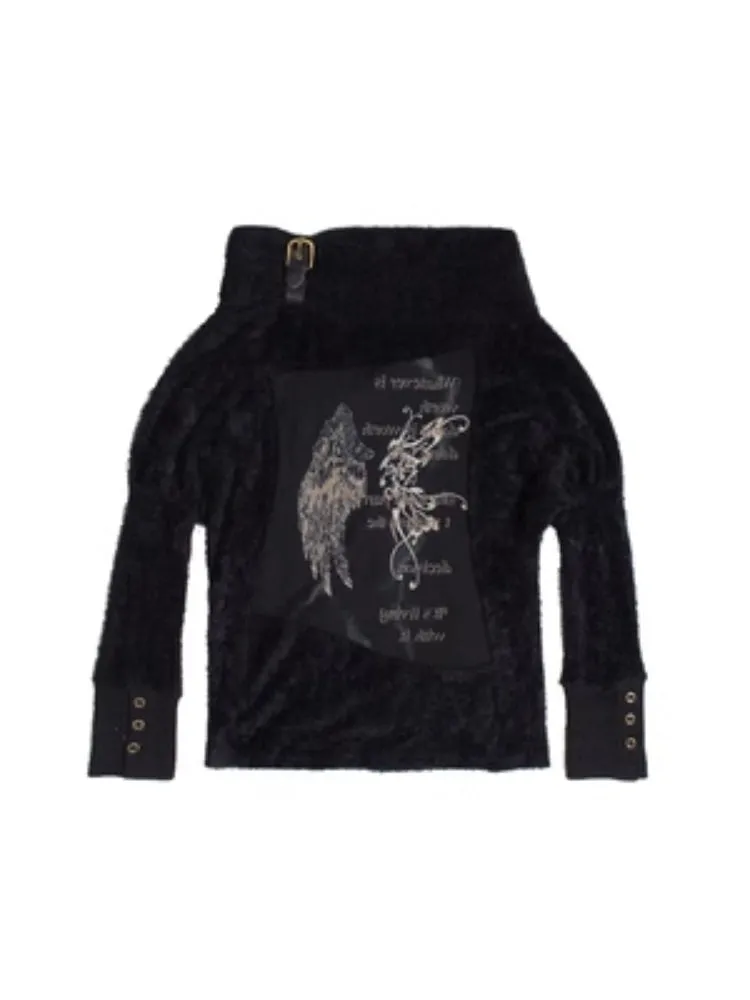 Punk Print Oversized Sweater